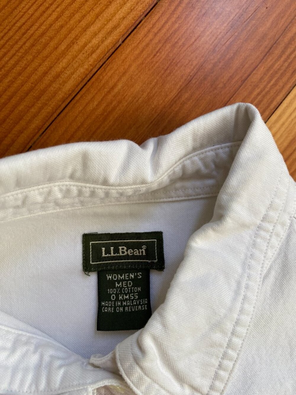 Vintage L.L. Bean Button Down Shirt - Off White - Size Medium - Picture 3 of 4